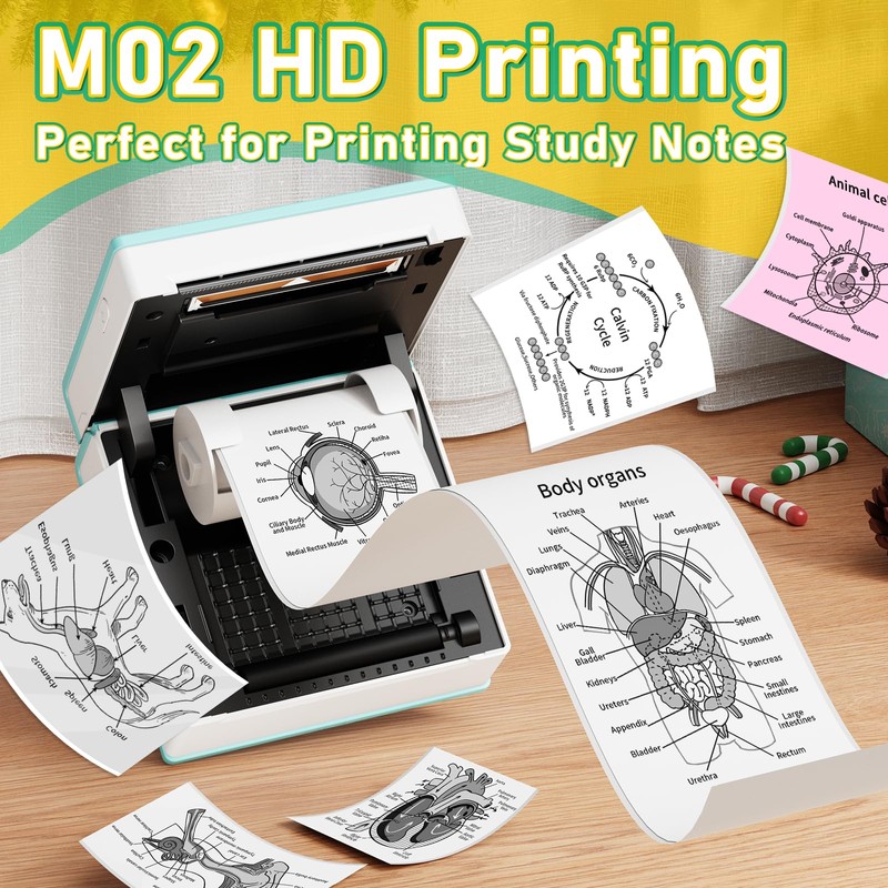 Phomemo Mini Sticker Printer Maker M02, Mini Thermal Sticker Printer