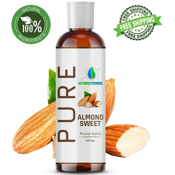 Sweet Almond Oil 4 oz 100% Pure Natural Carrier For Skin, Face, Hair and Massage