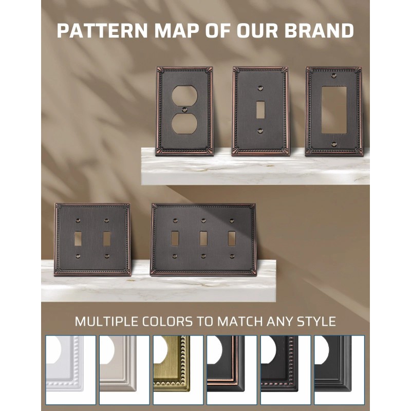 DEWENWILS Sunken Pearls Decorative Wall Plate Switch Plate Outlet Cover,Switch