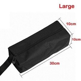 POWER TOOL Tools Holder Pouch, Oxford Canvas Zipper Tool Bag for Screwdriver, Wrench, Pliers and Other Tools (L, Red)