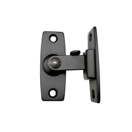 QCAA 2.5" Heavy Forged Solid Brass Door Latch, 90 Degree Right Angle Door Latch Buckle for Doors & Windows, Matte Black, 1 Pack, Made in Taiwan