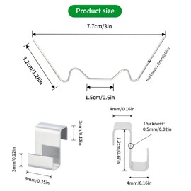 KINGLAKE KINGLAKE 100Pcs Greenhouse Glass Clips Stainless Steel (50 Pcs Greenhouse Glass W Wire Clips and 50 Glazing Overlap Z Clips) for Fixing Aluminium Greenhouses Panels, Polycarbonate Glass Panes