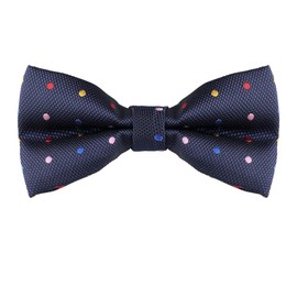 Allegra K Men's Women's Bowtie, Bowtie, Ribbon, Polka Dot Pattern, Party, School Entrance Ceremony, Wedding, navy blue colorful