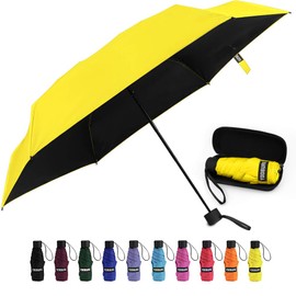 Yoobure Small Mini Umbrella with Case Light Compact Design Perfect for Travel Lightweight Portable Parasol Outdoor Sun&Rain Umbrellas