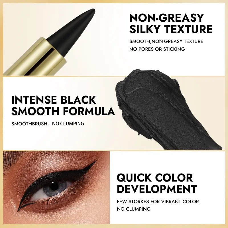 Lápiz Delineador De Ojos En Gel, Maquillaje Rico, Duradero E