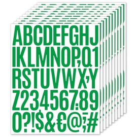 10 Sets Vinyl Letter Stickers,2 inch Self-Adhesive Alphabet Numbers Stickers, Waterproof Mailbox Numbers Sticker Letters for Mailboxes, Address Number,Signs,Window, Boats,Cars,Door Home Decor (Green)