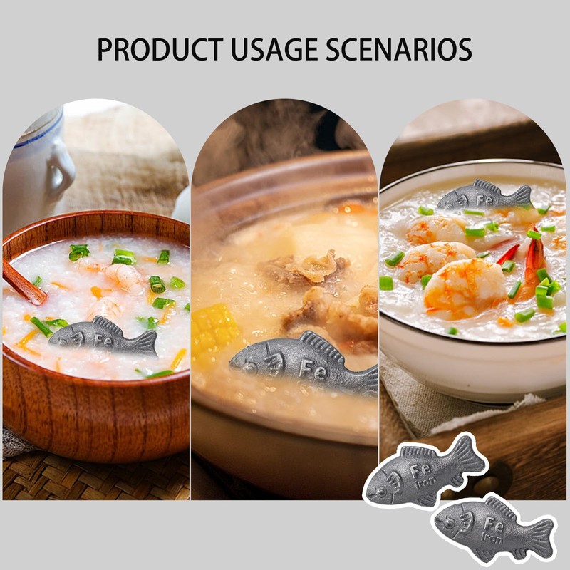 2 Pcs Iron Fish for Cooking, Iron Fish for Iron