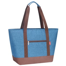 LHZK Cooling Bag, Eco Bag, Foldable Tote Bag, Lunch Bag, 6.1 gal (28 L) Large Capacity, Cooler Bag, Large Size, Thermal Bag, For Outdoor Activities, Picnic, BBQ, Beach, Camping, Commuting to Work