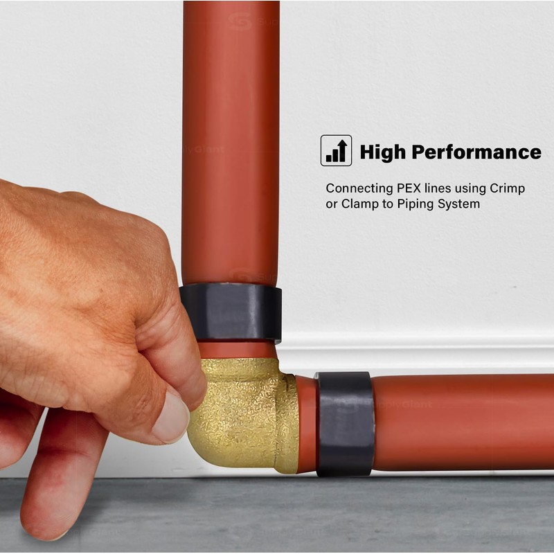 Supply Giant QYMO0100-OM x PEX 90 Degree Elbow Barb Pipe