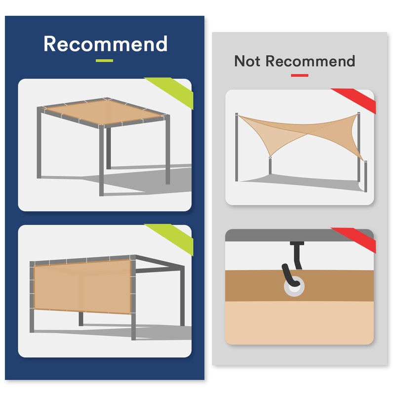 VICLLAX 90% Shade Fabric Sun Shade Cloth with Reinforced Grommets,