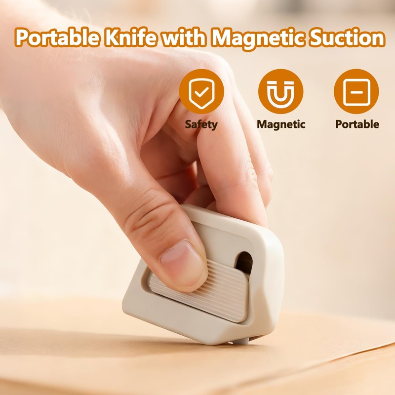 2 Pack Mini Ceramic Box Cutters – Auto-Retract, Magnetic, Pocket-Size