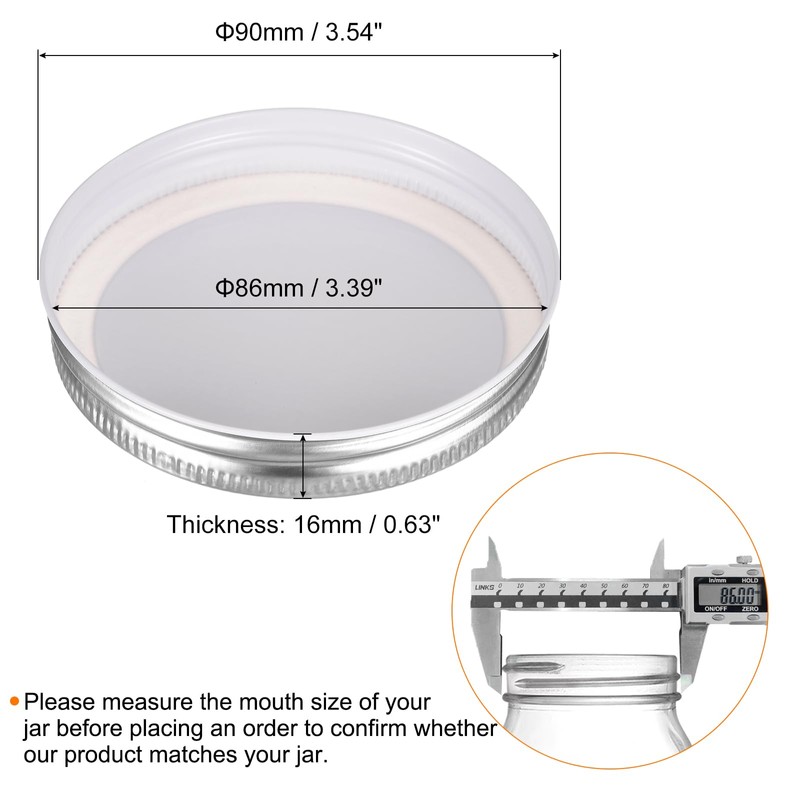 QUARKZMAN Preserving Jar Lids, Pack of 16, Tinplate Mason Lids