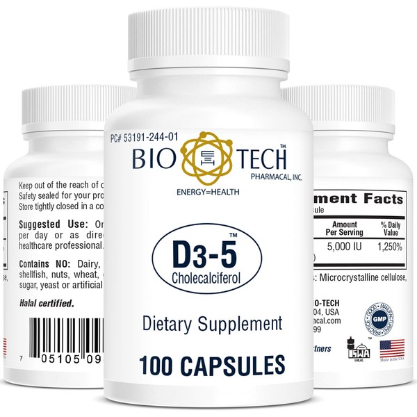 D3-5 (5000 IU) Vitamin D3 (Cholecalciferol)
