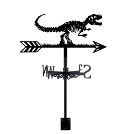 SUPERDANT Dinosaur Fossil Weather Vane Dinosaur Weather Vane Garden Weather Vane Metal Garden Art Decoration Roof Decorative Wind Direction for Yard Farmhouse Barn Shed Patio Outdoor Decor