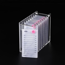 LIXIMMAZN 8 Layers Acrylic Eyelash Storage Organizer, Grafting False Eyelashes Display with 8 Pallets, Dustproof Cosmetic Beauty Extension Supplies (Marble White)