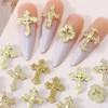 60 Pieces Cross Nail Charms for Nail Art, 3D Metal