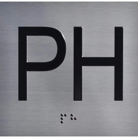 BUILDINGSIGNS.COM PH Floor Elevator Jamb Plate Sign with Braille and Raised Number-...-REF24-1027