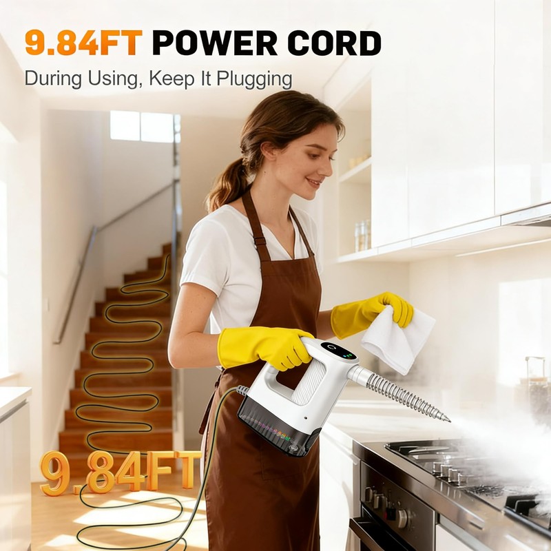 ZMURED Handheld Steam Cleaner, 15s Instant Heat, 400ML Tank, Portable