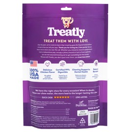 Treatly USA Beefhide Braids 7-8" Dog Chew Treats - Chicken Flavor, 6 Count/1 Pack
