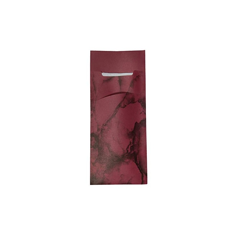 Cutlery Pockets with Napkin Bordeaux Marbled 20 cm Pack of