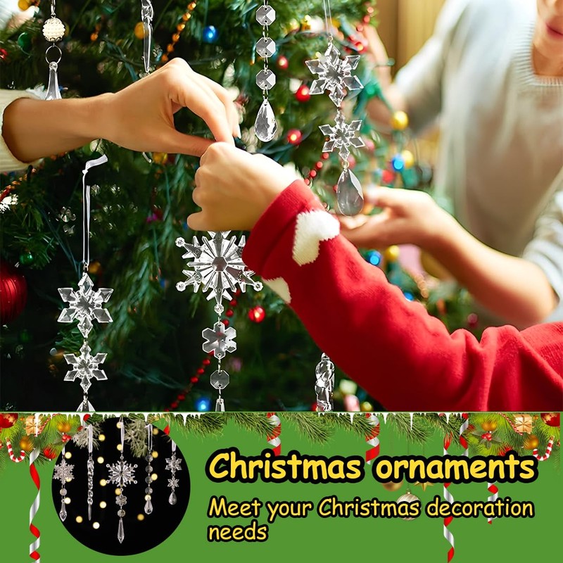 GXGM 10 Stück Christbaumschmuck Eiszapfen Anhänger, Acryl Deko Weihnachtsbaum, Acryl