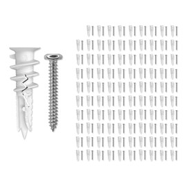 TITAN ANCHORS 100-Pack Premium Splitting Reinforced Nylon Self-Drilling Drywall Anchors with #8 Screws Kit | 100 Anchors + 100 Screws