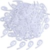 tooloflife 100 Pack White Plastic Curtain Hooks 2.8 by 1.2