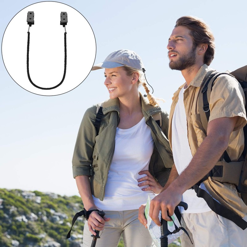 Black Adjustable Hat Strap Clips Windproof Clips Cap Retainers Anti-Lost