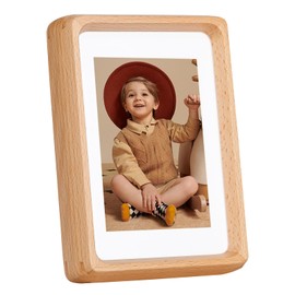 Kattepote Picture Frame 6x4 inch (10x15cm), with Mat to display 5x3 inch Photo, Wooden Photo Frame for Display, Landscape or Portrait Orientation, Wall-Mount & Tabletop, Made of Beech Wood