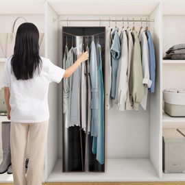 STORAGEIDEAS Garment Bags For Hanging Clothes, Long Garment Cover With Enclosed Clear Window For Closet Wardrobe Clothes Rack Organizer Storage, Hanging Garment Bags For Dresses, Suits, 1 Pack, Black