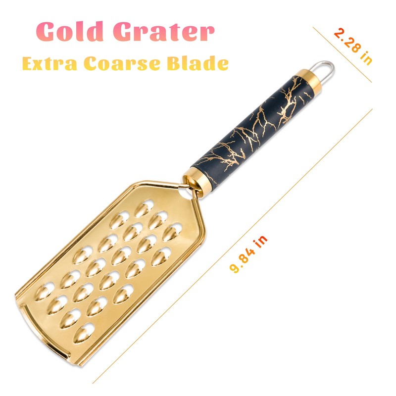 Professional Cheese Grater, Gold Stainless Steel Cheese Grater Handheld, Grater