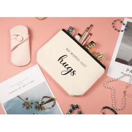 ZVMIS Inspirational Motivational Encouragement Gifts-No Words Just Hugs-Thinking of You Gifts-Get Well Soon Gifts-Recovery Gift-Sympathy Gifts-Christmas Gifts-Makeup Bag,Cosmetic Pouch,Travel Case