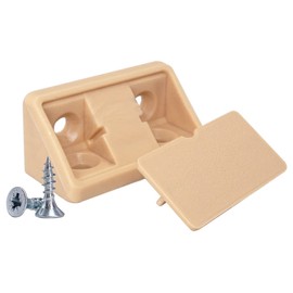 SKIR'CO (20 Pack) Beige Shelf Brackets 44x20x20mm 90 Degree Furniture Corner Brace, Plastic Right Angle Joint, Screws Included (20, Beige)