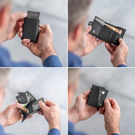 DONBOLSO® Flip Wallet, Vintage-black, mit Münzfach,