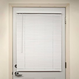 No Tools Cordless Magnetic Mini Blind for Metal Doors - 21" W x 64" L - White, Easy Install, Over 400 Custom Sizes Starting at 29.97, Room Darkening Vinyl Shades for Indoor Windows by Lumino