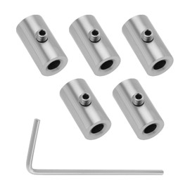 LT Easiyl 5Pcs 1mm-1.5mm Wire Rope Cable Clamp 304 Stainless Steel Wire Rope Clamp with Hexagonal Wrench, Length 15mm Outer Diameter 8mm Inner Diameter 3.5mm