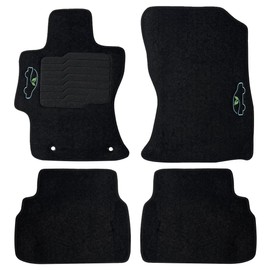 ecoMats Carpet Floor Mats Compatible with 2018-2023 Subaru Crosstrek / 2017-2023 Subaru Impreza with Heel Pad and Safety Locks - Front & 2nd Row Full Set Liners Black