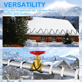 TOPDURE TDSF1-CT 12ft Water Pipe Self-Regulating Heat Cable, ETL Approved, Dual Function for Pipe Insulation and Roof Snow Melting, 120V