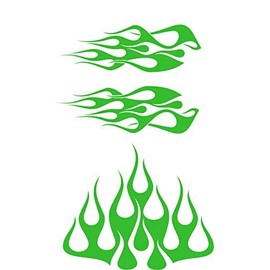 Wild Dingos LLC - STYLE1 Multi-Color Flame Decal Kit Golf Cart, UTV, RC, ATV, Mower, Motorcycle Tank (C - Large, DG23-061 Green)