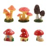 Opexicos 6Pcs Adorable Mushroom House Decorations and Mini Simulation Mushroom
