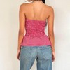 Women Y2k Gingham Tube Top Strapless Backless Plaid Peplum Vest