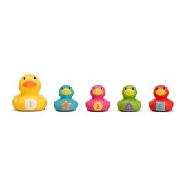 Munchkin Count & Quack Duckies Bath Toys for Toddlers and Babies, Watertight Mama Duck and Ducklings, Kids 9+ Months, Helps Teach Numbers, Counting, Colors and Shapes, 5 Piece Set