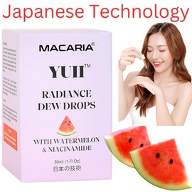 YUII Dew Drops Glow Face Care Hydrating Face Serum with Niacinamide and Vitamin E | Lightweight Vegan and Cruelty Free (Japanese Recipe) Formula