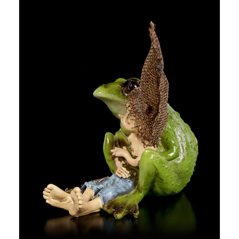 Figuren Shop GmbH Pixie Leprechaun Fantasy Figure - Frog Cuddling