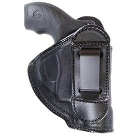 Maxx Carry Tuckable IWB Leather Holster Fits S&W J Frame 2" Barrel. Inside The Pants Holster for Tuck in Conceal Carry, Black, Right Hand Draw.