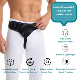 HEERTEEAJ Male and Female Hernia Belt Truss Left or Right Support Groin Pain Truss with Removable Compression Pads for Pre or Post Surgery Scrotum, Femur, Comfort Adjustable Belt Hernia Protection