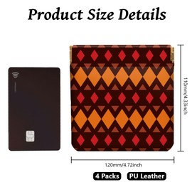 Peacoblue 4PCS Small Leather Squeeze Coin Purse for Women - Sun and Moon Waterproof & Durable Change Pouch Mini Money Wallet, Best Gift for Granddaughter Daughter Wife Girl on Birthday Anniversary