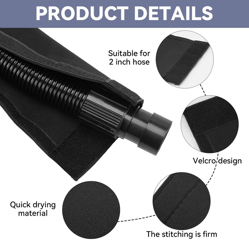 CCTIVED 5.9 Ft Neoprene Shop Vacuum Hose Cover, Wrap-Around Anti-Scratch