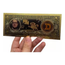 Un Billete Dogecoin De Colección Laminado O Chapado En Oro