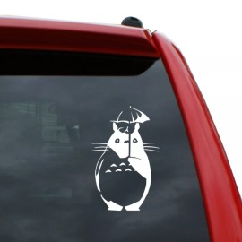 Black Heart Decals & More Studio Ghibli / Totoro / Umbrella Vinyl Decal | Color: White | 5" tall